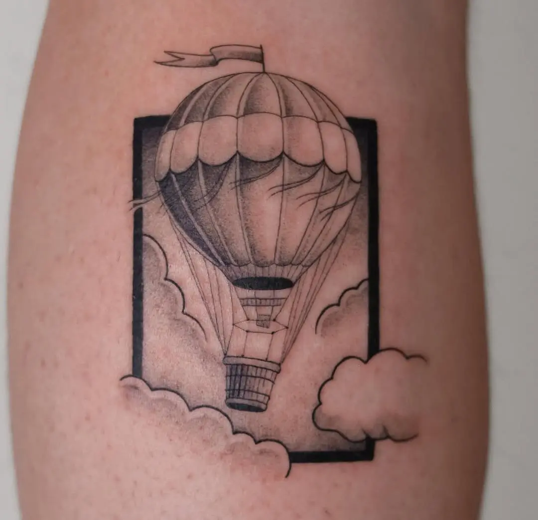 Elegant hot air balloon tattoo design inspiration