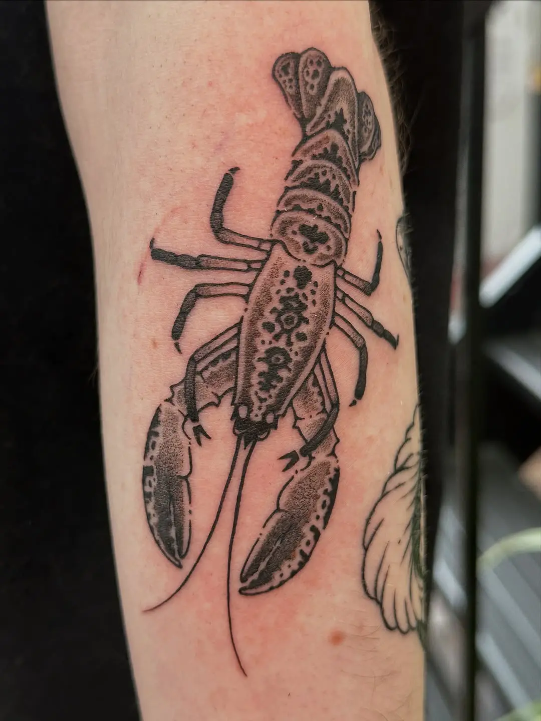 Detailed Lobster Tattoo Showcasing Realistic Artistry