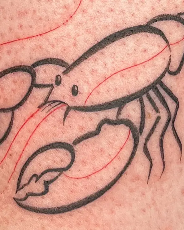 Stylish Lobster Tattoo in Bold Lines