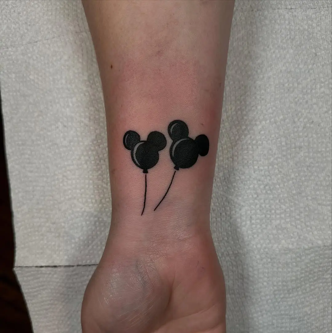 Charming Mickey Mouse Balloon Tattoo Design