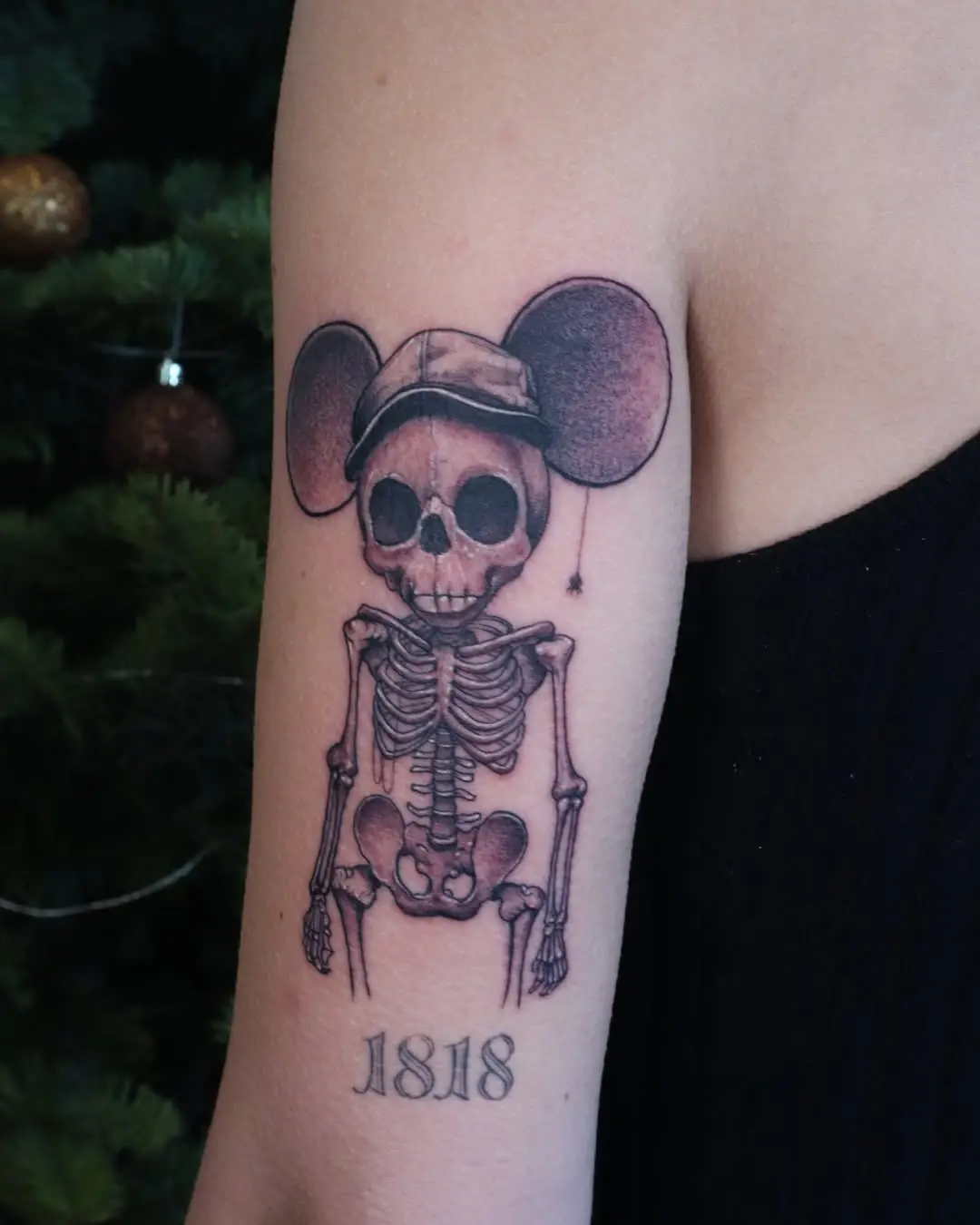 Unique Mickey Mouse Skeleton Tattoo Design