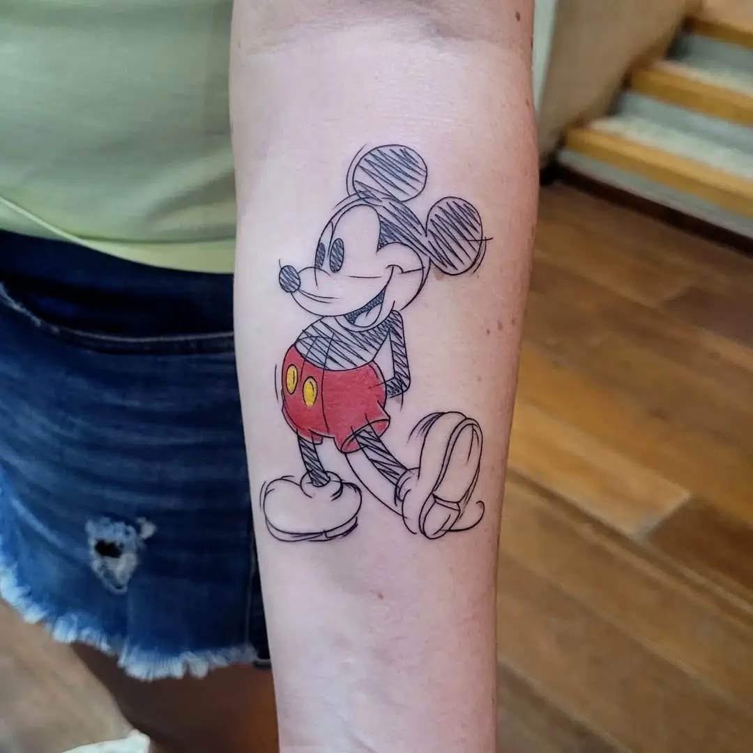 Classic Mickey Mouse in playful sketch style