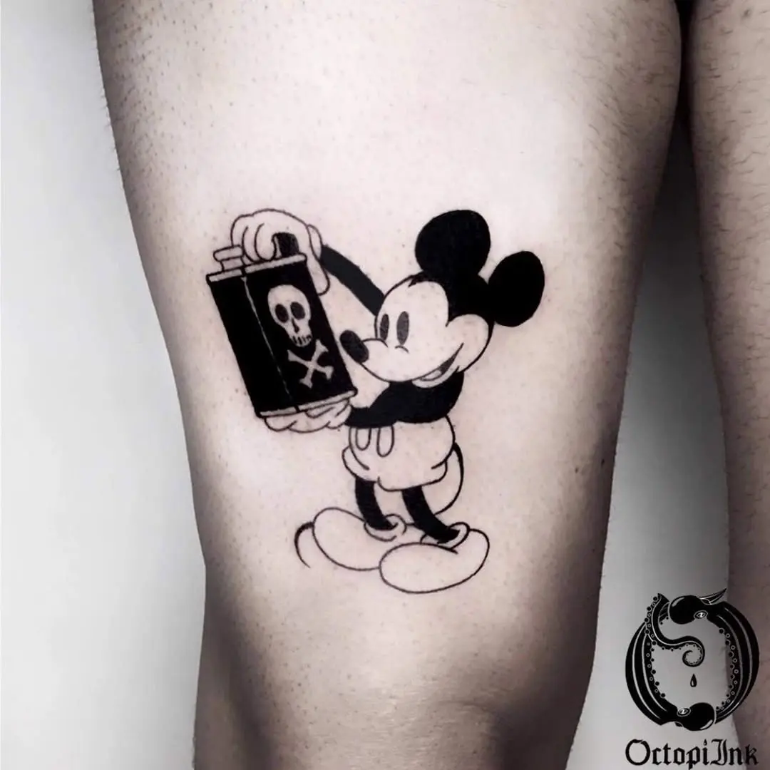 Playful Mickey with a dark twist.