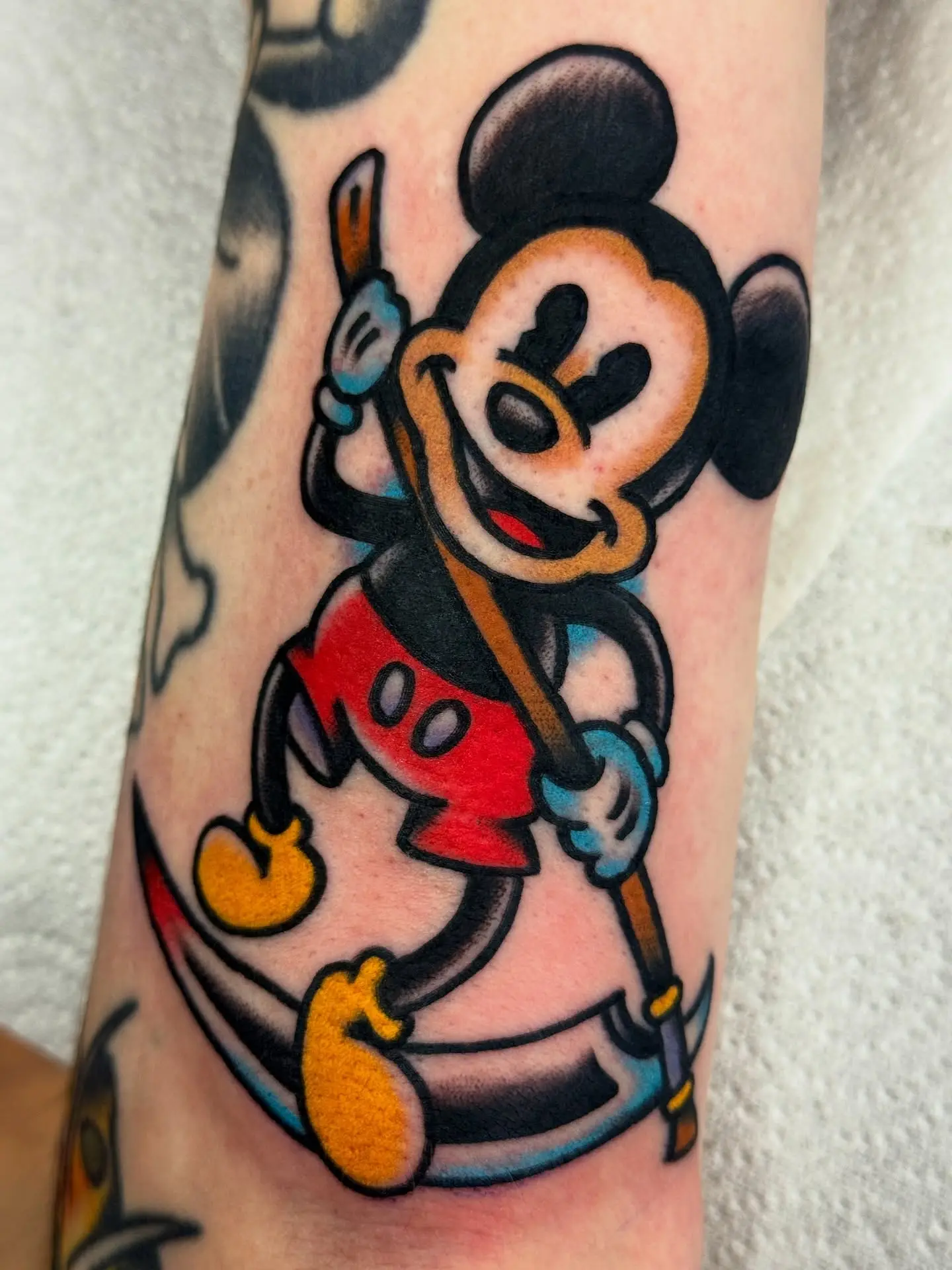 Playful Mickey Mouse Riding a Skateboard