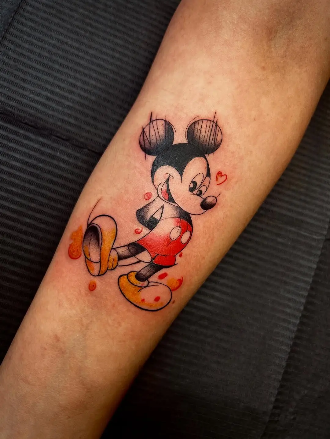 Classic Mickey Mouse Tattoo in Playful Style