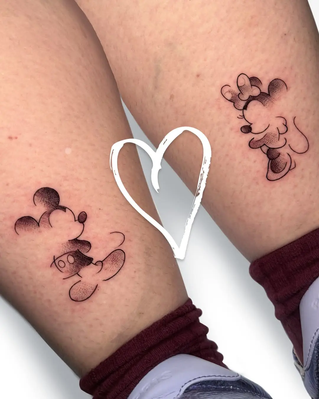 Cute minimalist Mickey Mouse tattoo designs