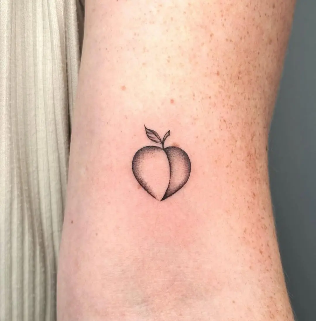 Simple Yet Charming Peach Tattoo Design