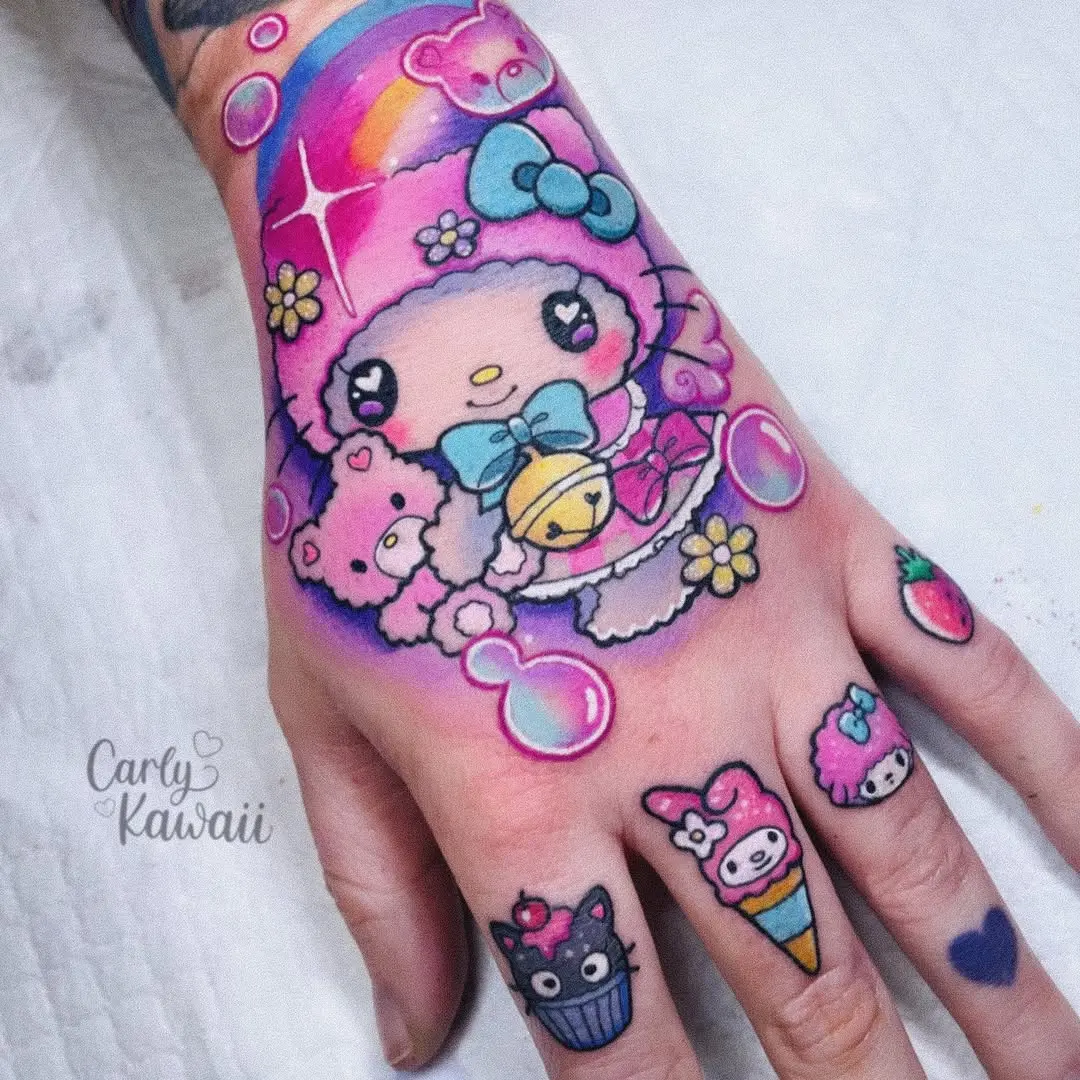 Playful Kawaii My Melody Tattoo Design