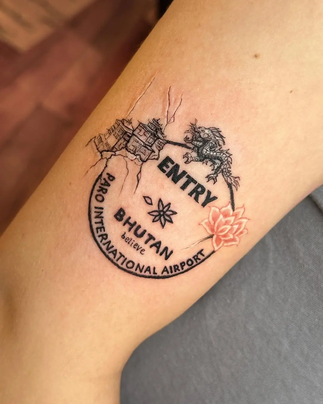 A unique Bhutan airport tattoo inspiration