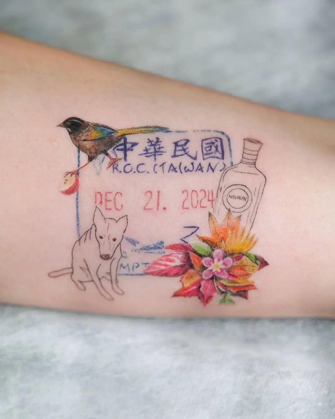 Unique passport tattoo capturing Taiwan's essence