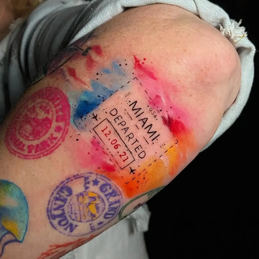Vivid tattoos embodying travel memories