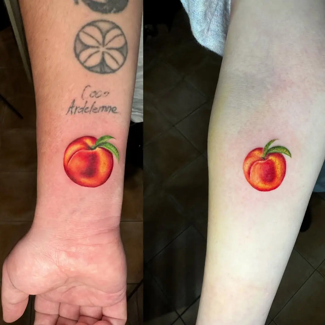 Bright and Charming Peach Tattoo Designs