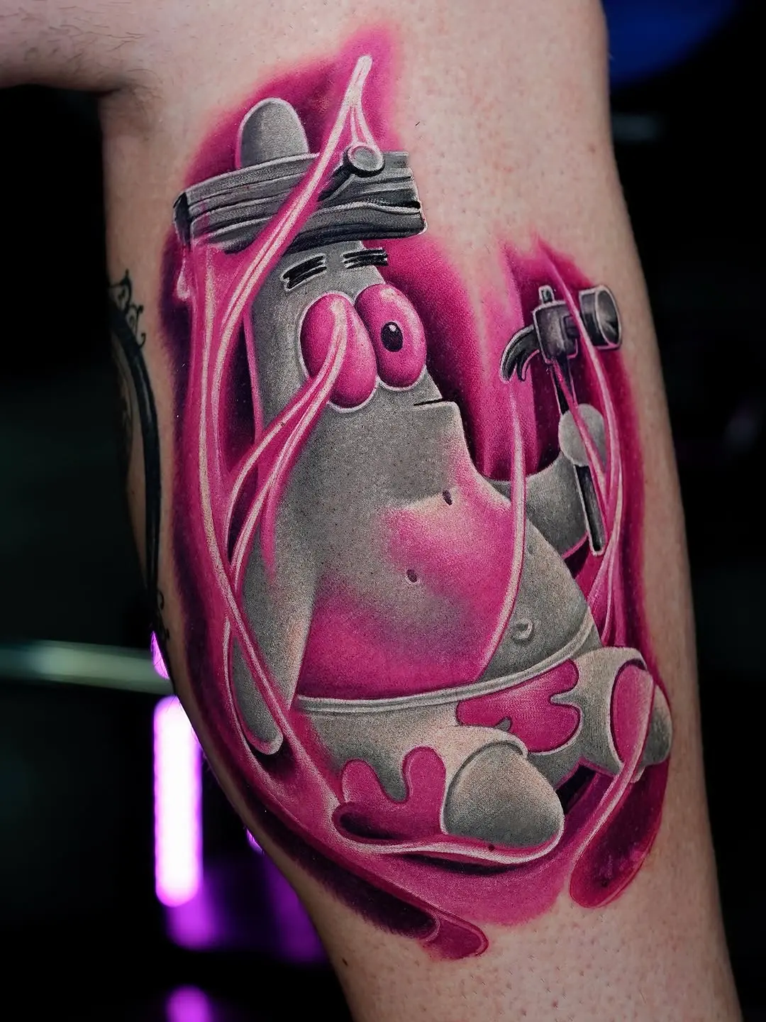 Playful Pink Patrick Star Tattoo Design