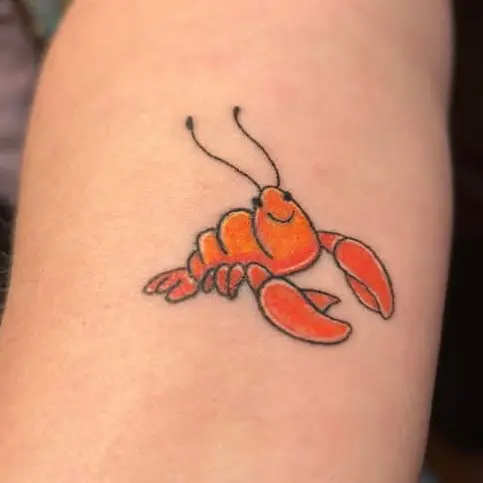 Colorful lobster tattoo with playful design charm