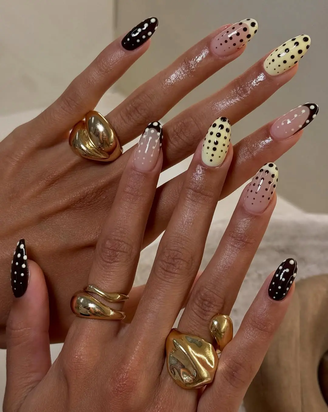 Chic polka dot nail art with vibrant colors