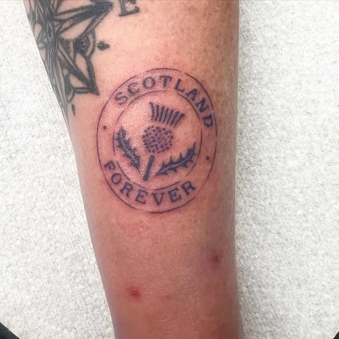 Meaningful Scotland Forever Thistle Tattoo