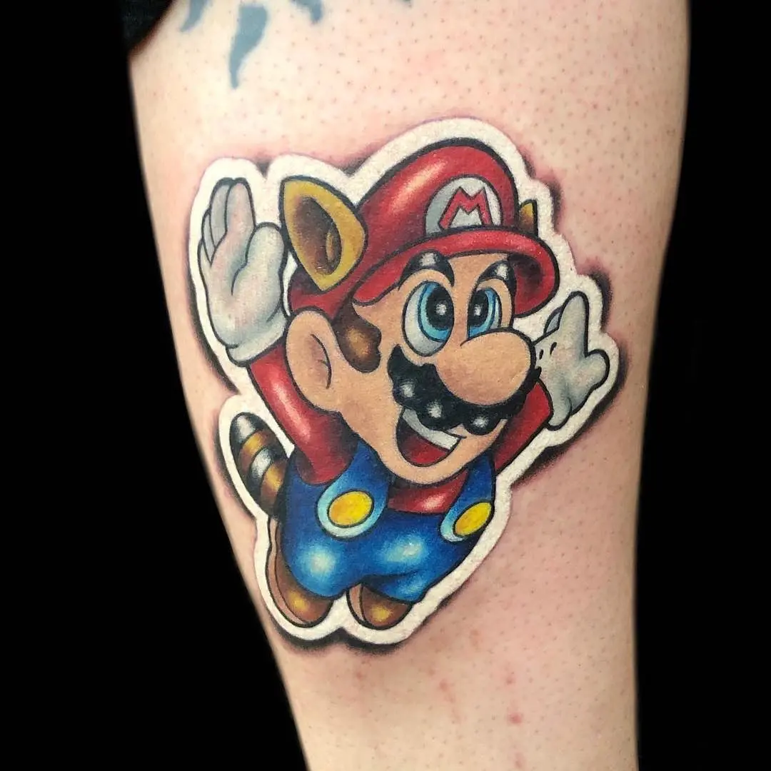 Playful Mario Soaring Through the Air