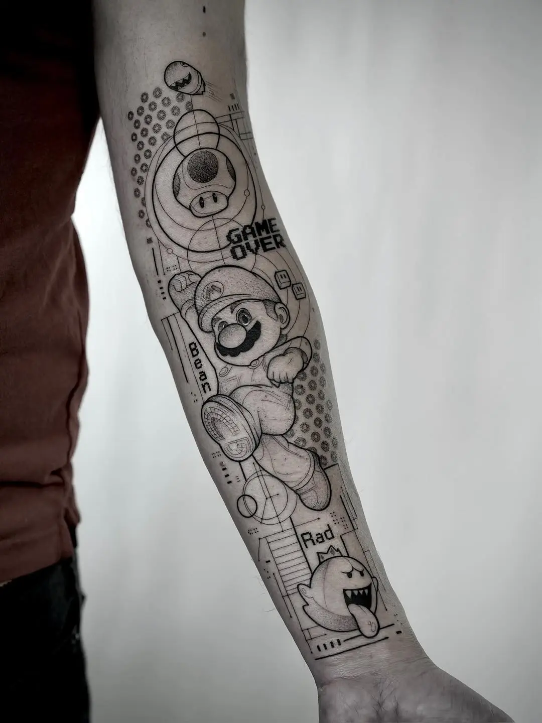 Dynamic Super Mario Tattoo with Game Over Theme