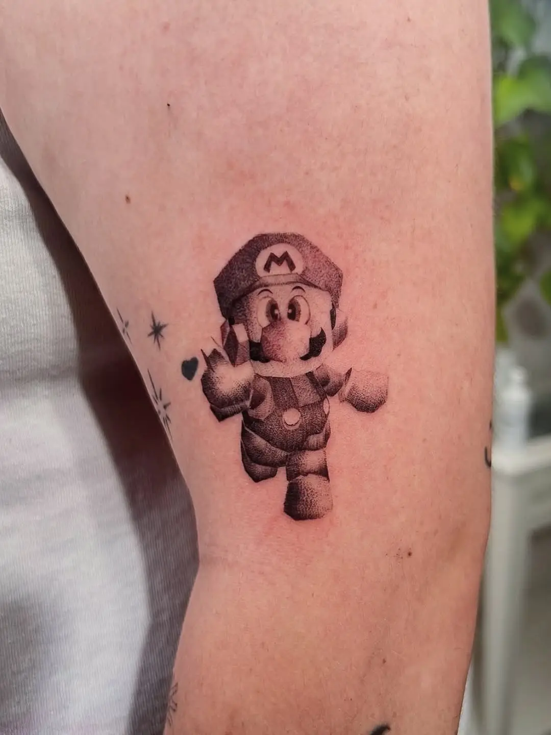 Charming Super Mario Running Tattoo Design