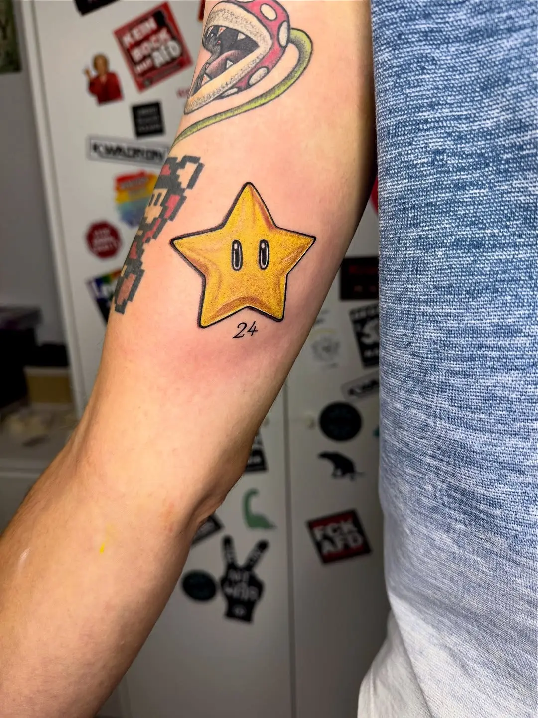 Charming Super Mario Star Tattoo Design