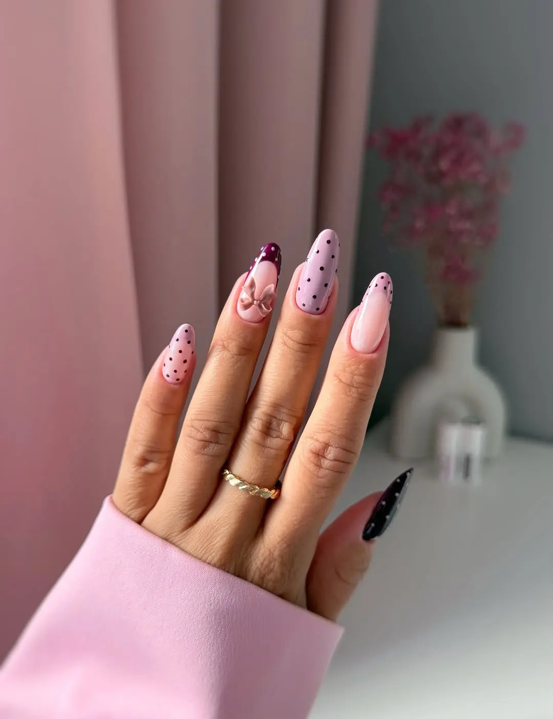 Chic polka dot nails for a playful vibe