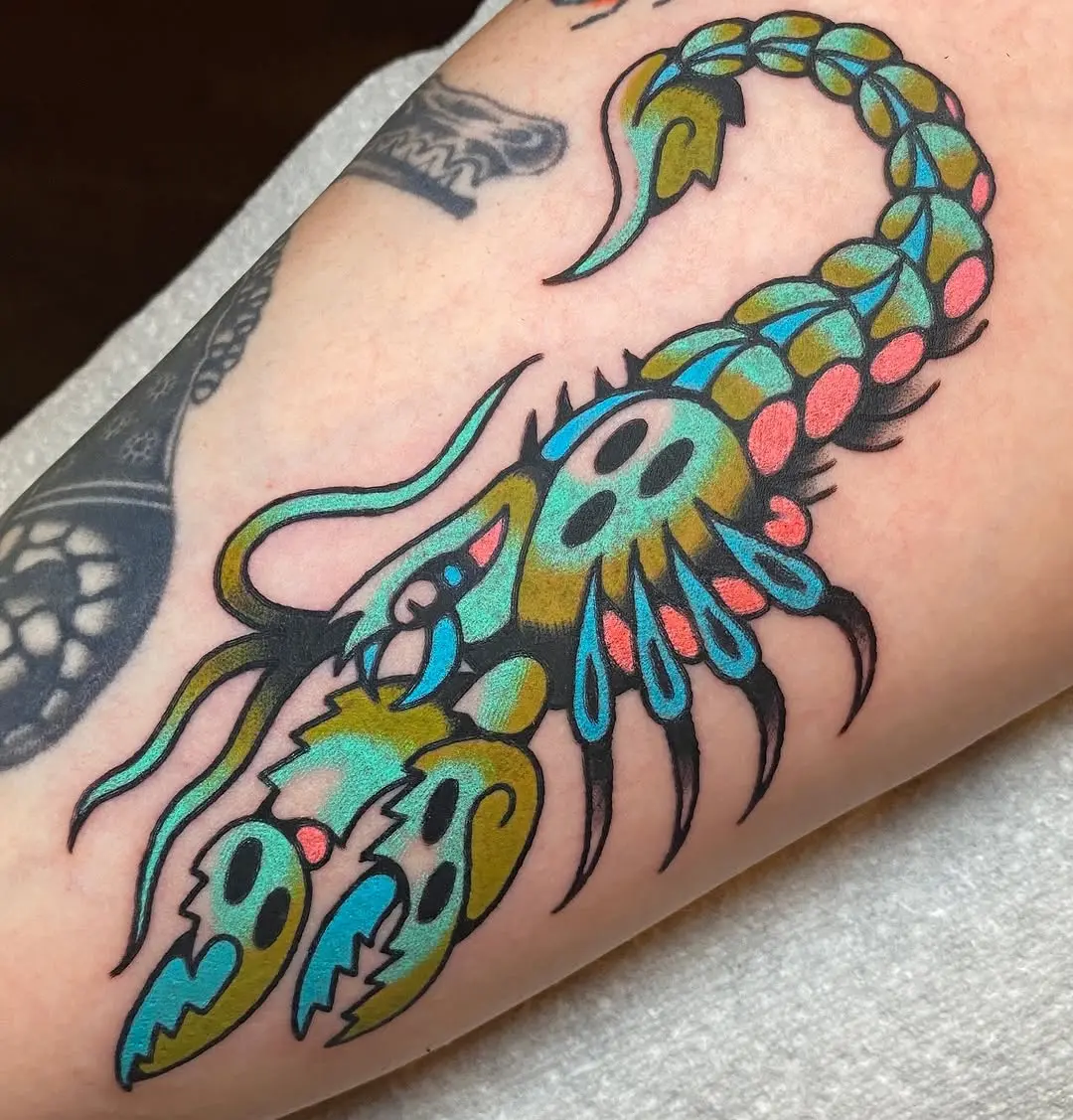 Vibrant Lobster Tattoo with Unique Colors