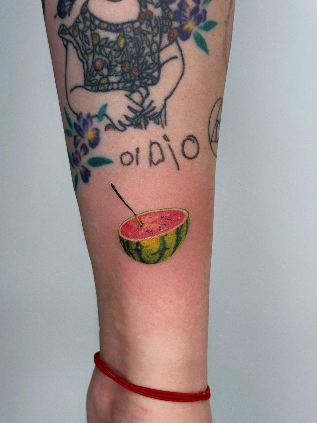 Vibrant Watermelon Tattoo with a Fresh Twist