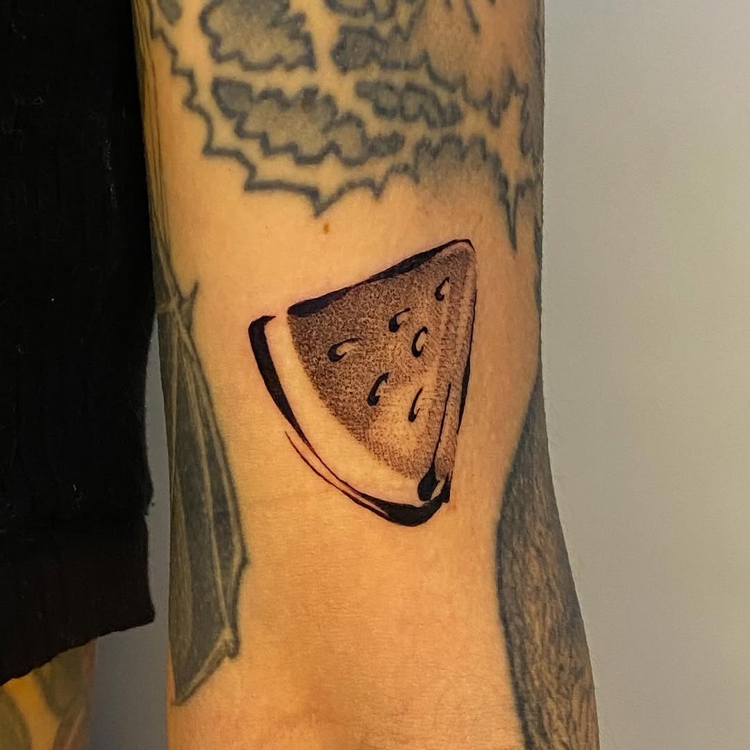 Charming Minimalist Watermelon Slice Tattoo