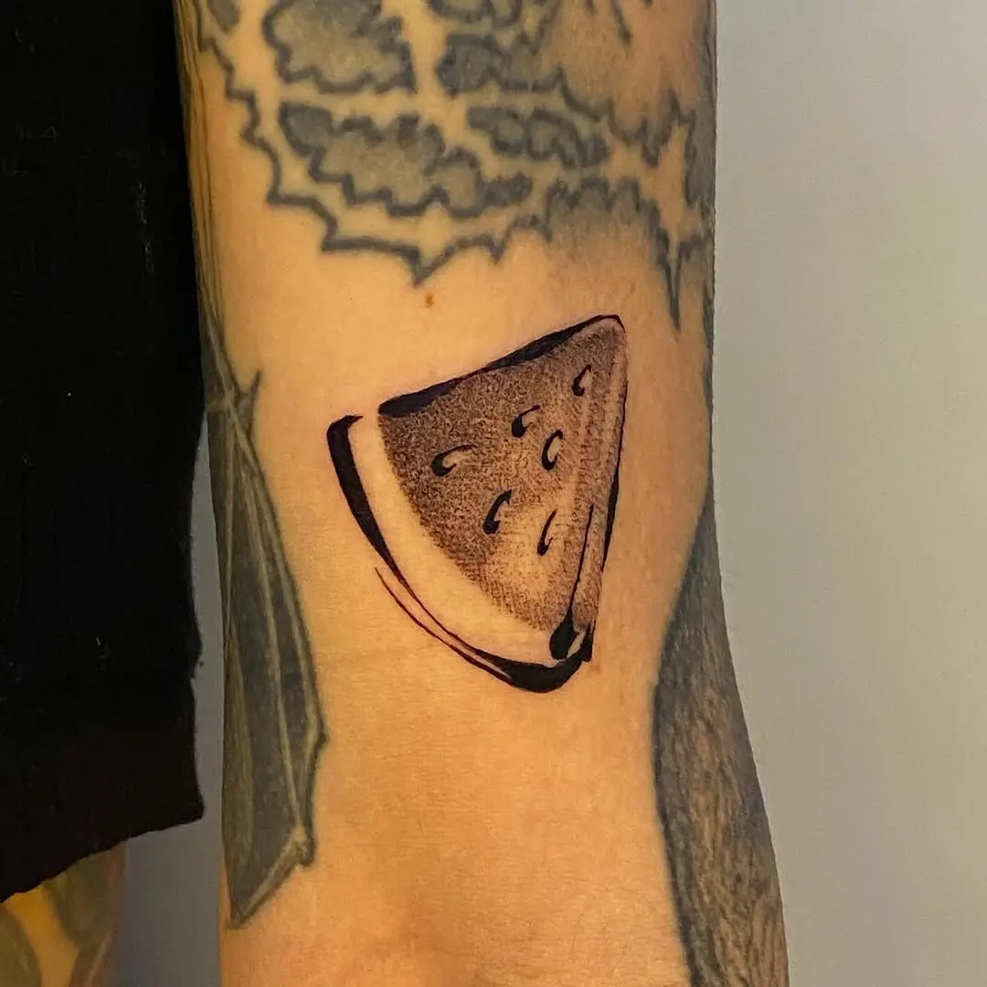 Charming Minimalist Watermelon Slice Tattoo