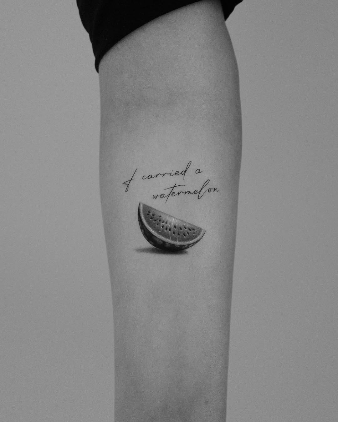 Artistic Watermelon Slice with Elegant Script