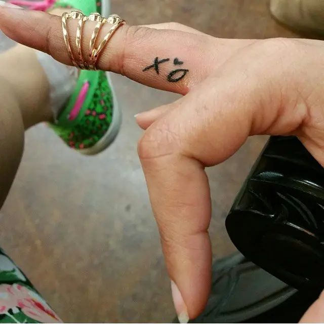 Unique XO Finger Tattoo with Bling Accessories