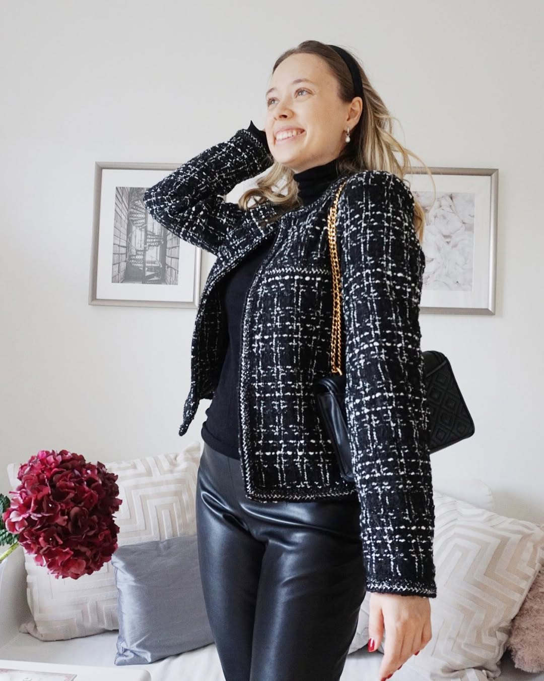 Sophisticated Chic with Leather Pants and Jacket