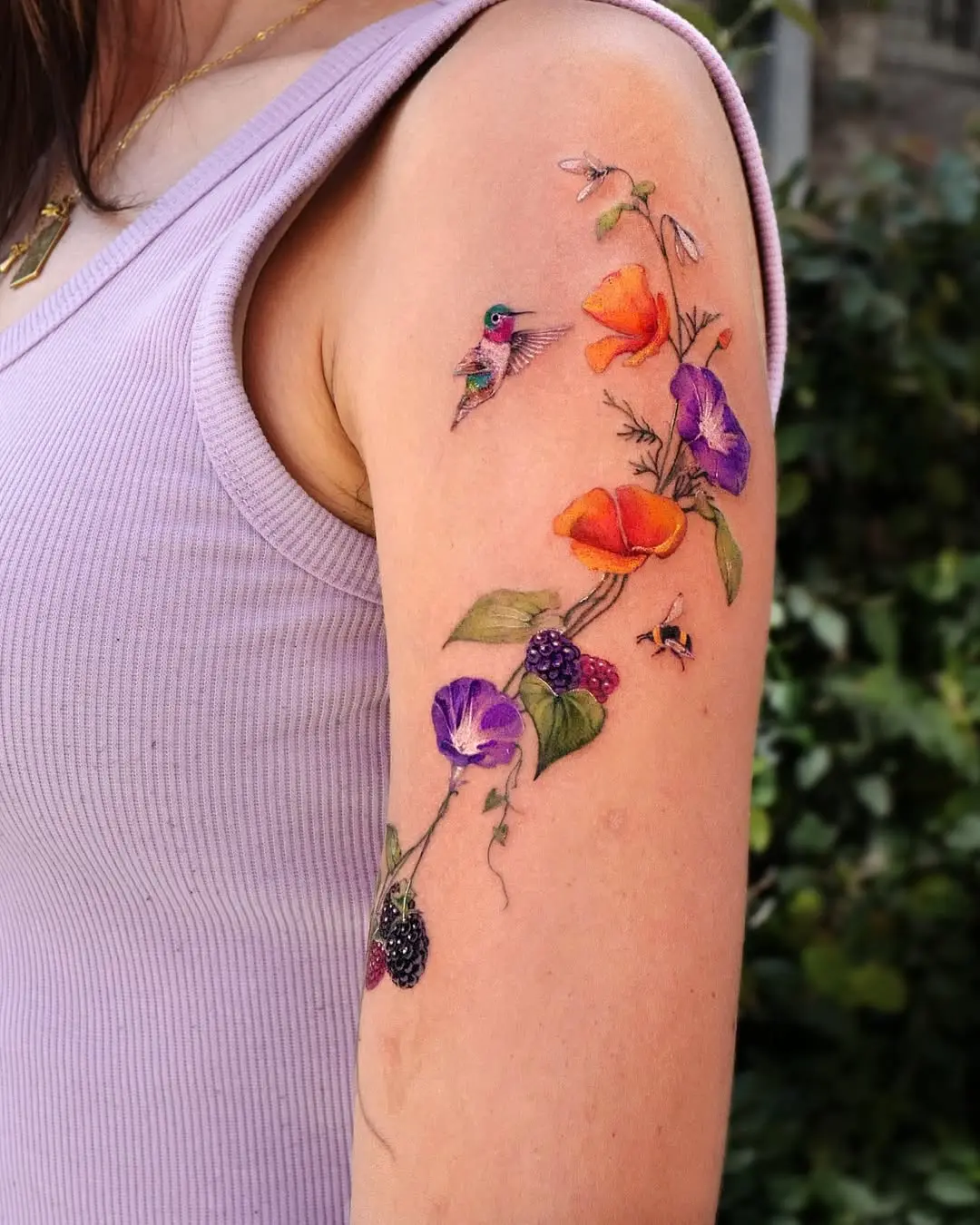 Stunning Ivy-Inspired Floral Tattoo Design