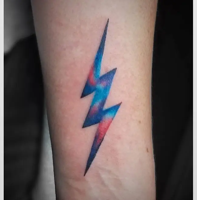 Vibrant lightning bolt tattoo art