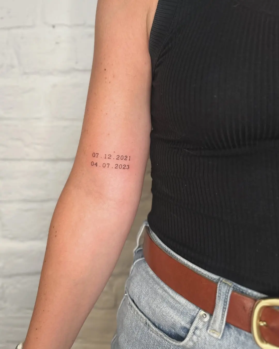Minimalistic Date Tattoo on Arm