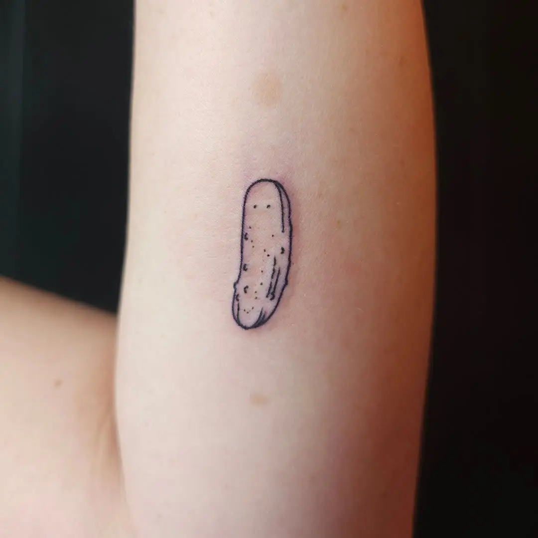 Unique minimalist pickle tattoo inspiration