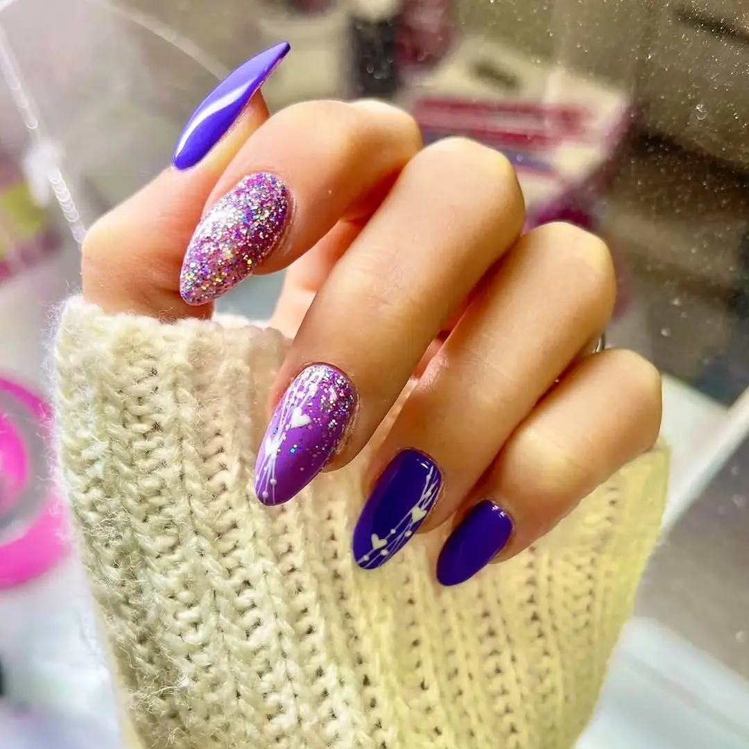 Stunning purple nails perfect for romantic occasions