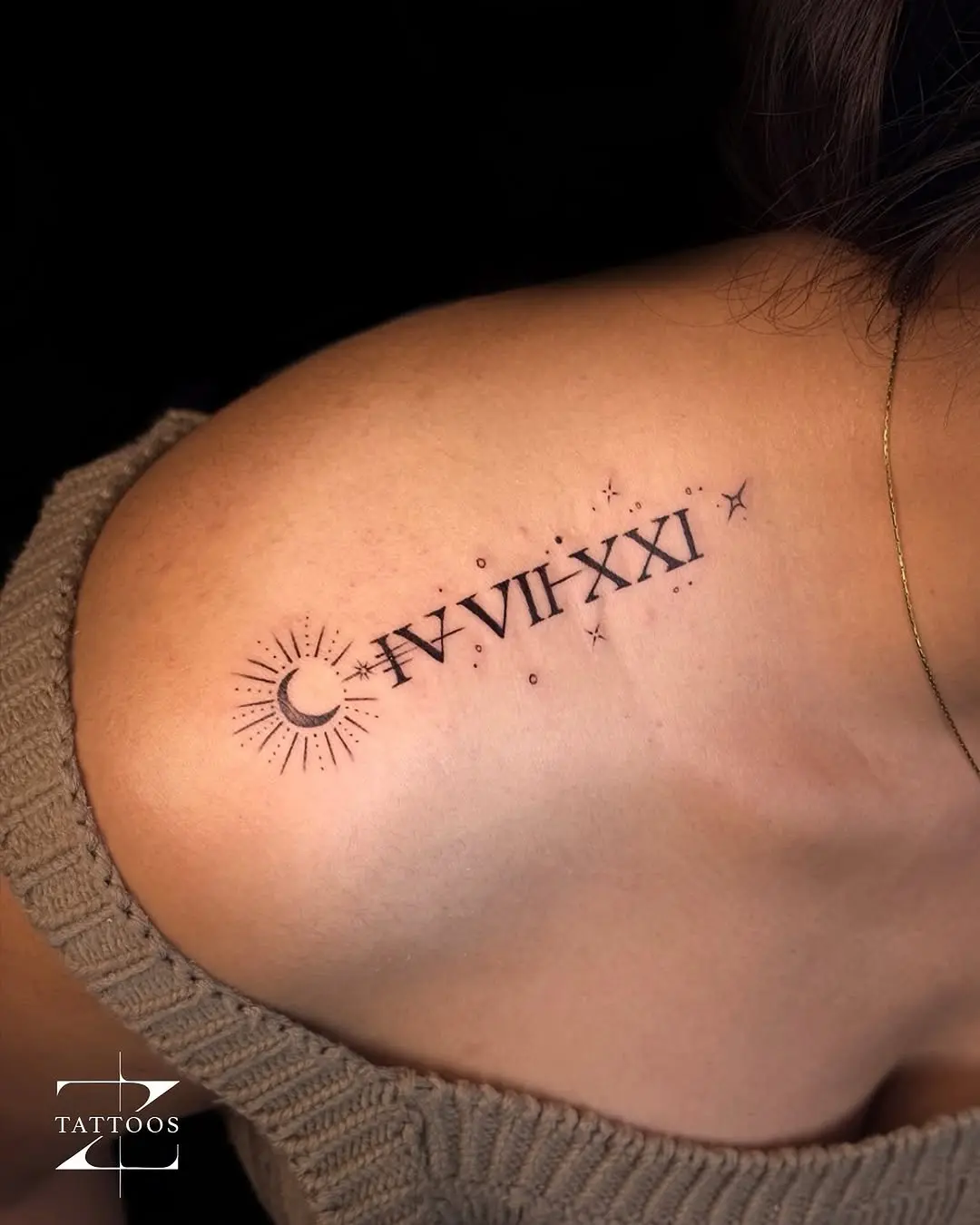 Stylish Roman Numerals with Celestial Elements