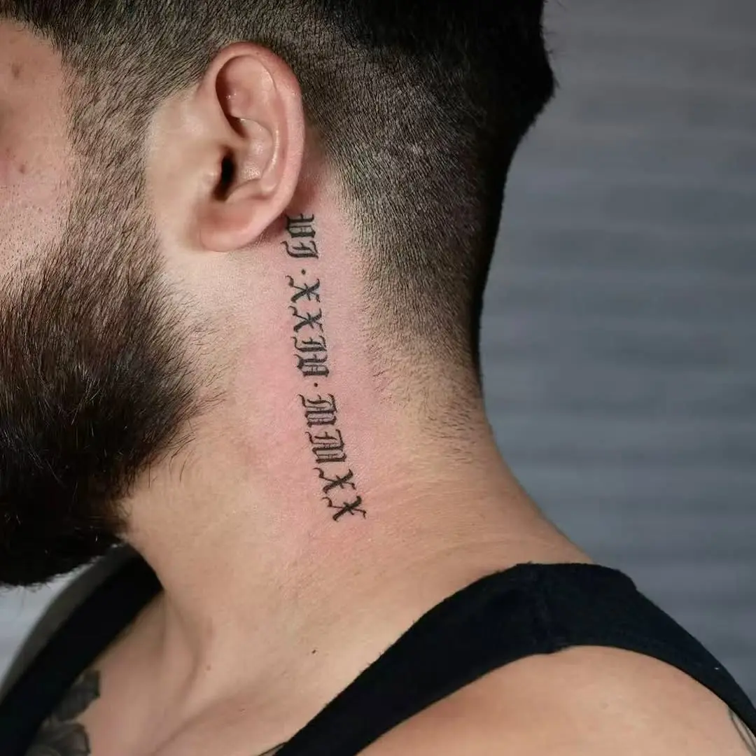 Stylish Roman Numerals on the Neck