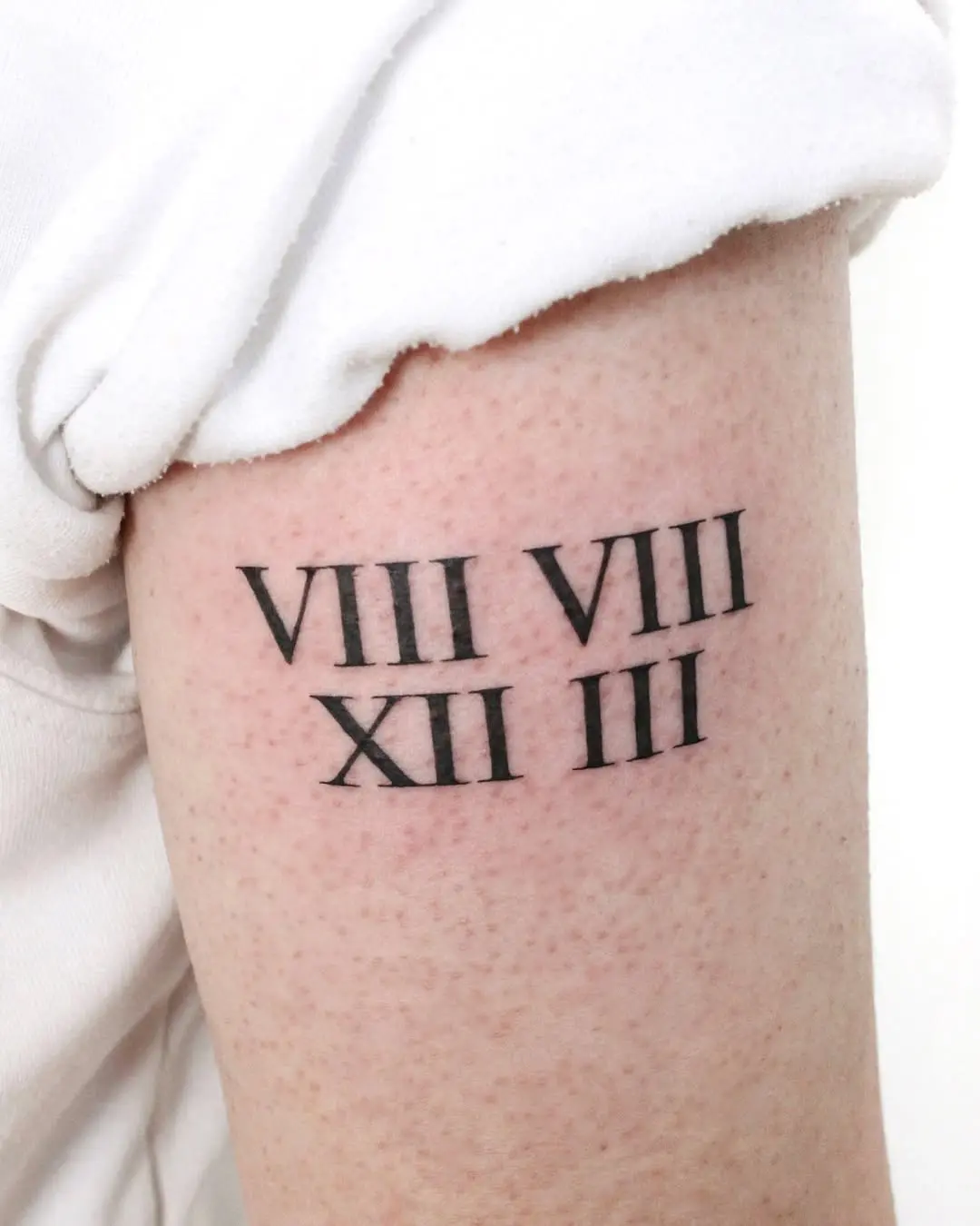 Stylish Roman numeral tattoo with personal significance
