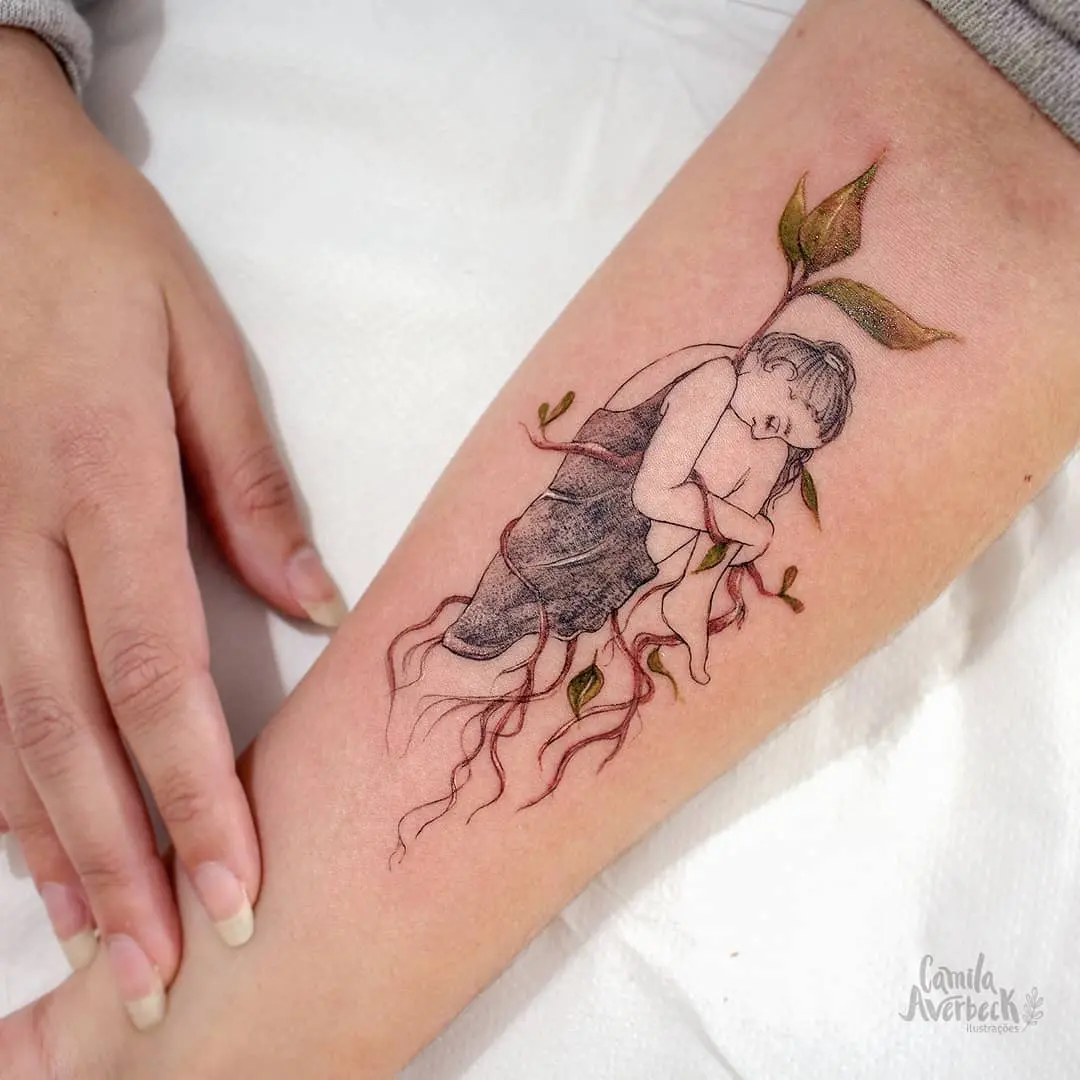 Symbolic roots intertwining with human emotions