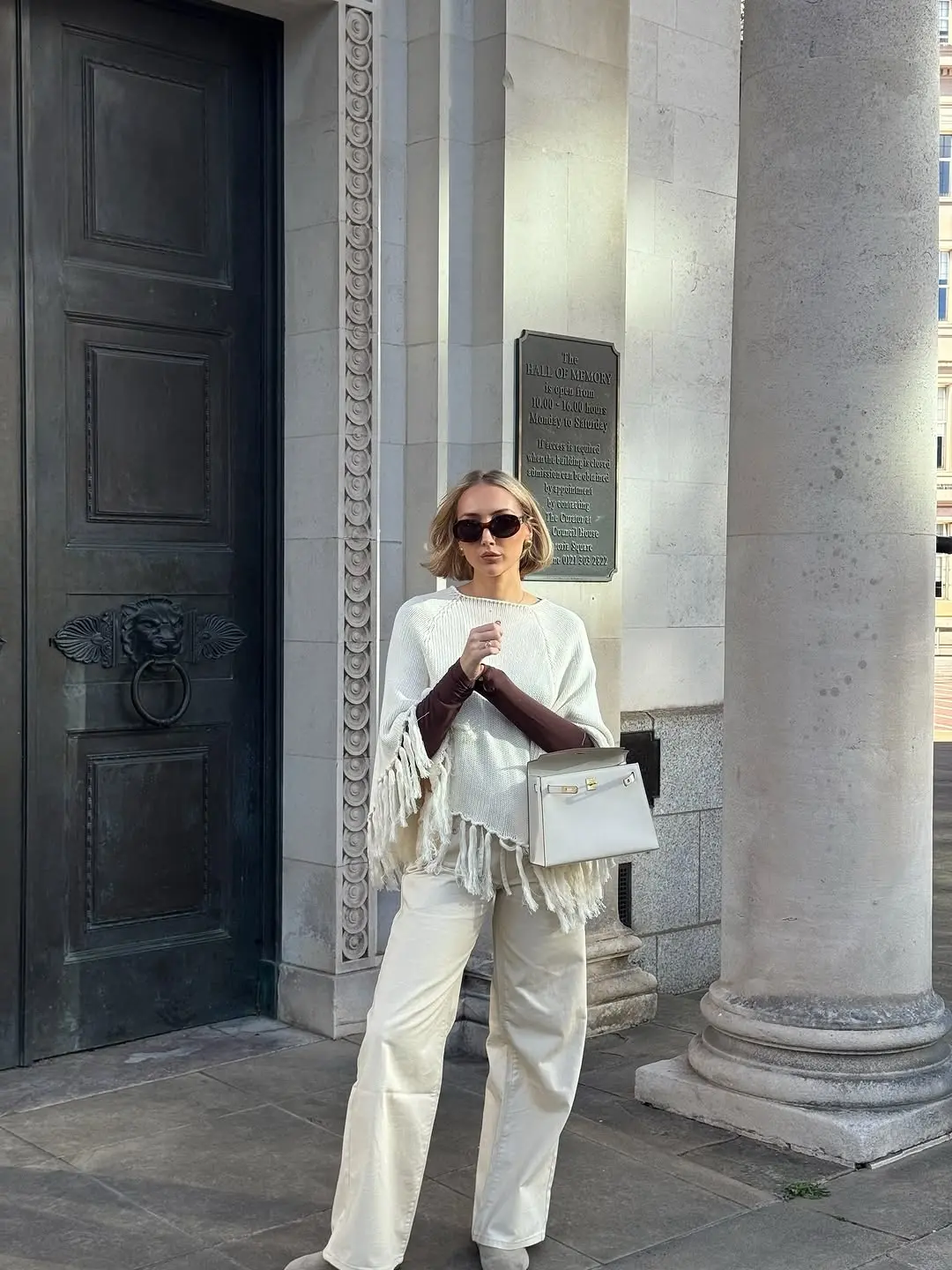 Stylish monochrome outfit with a boho twist