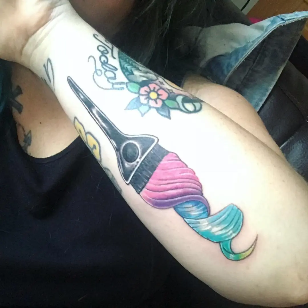 Brightly Colored Hair Tool Tattoo Inspiration