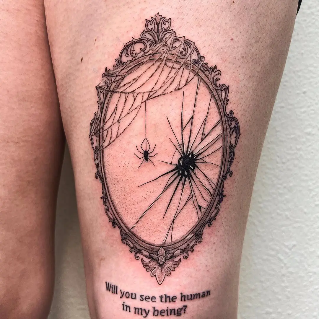 Reflective beauty in cracked mirror tattoos