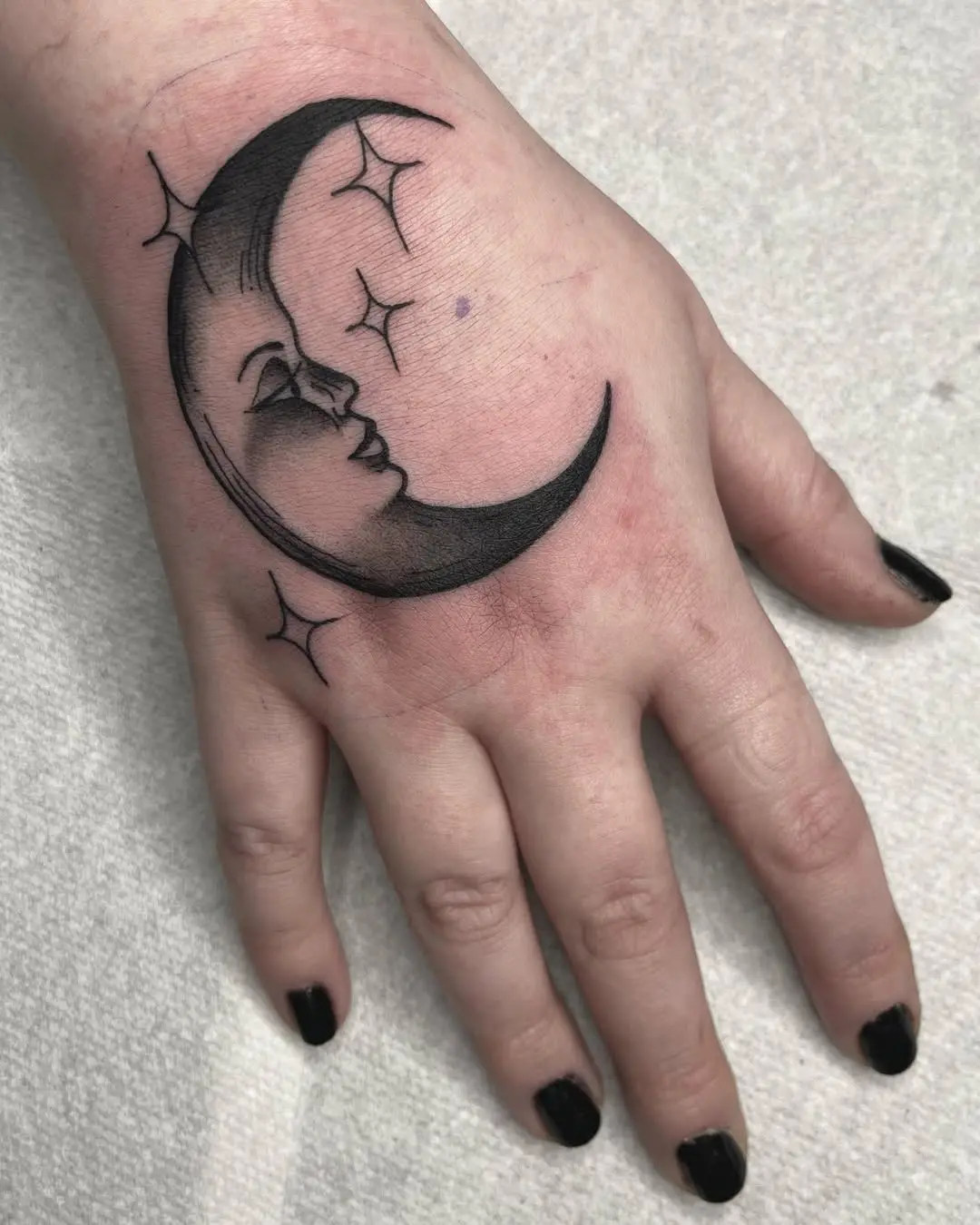 Elegant crescent moon with a feminine touch