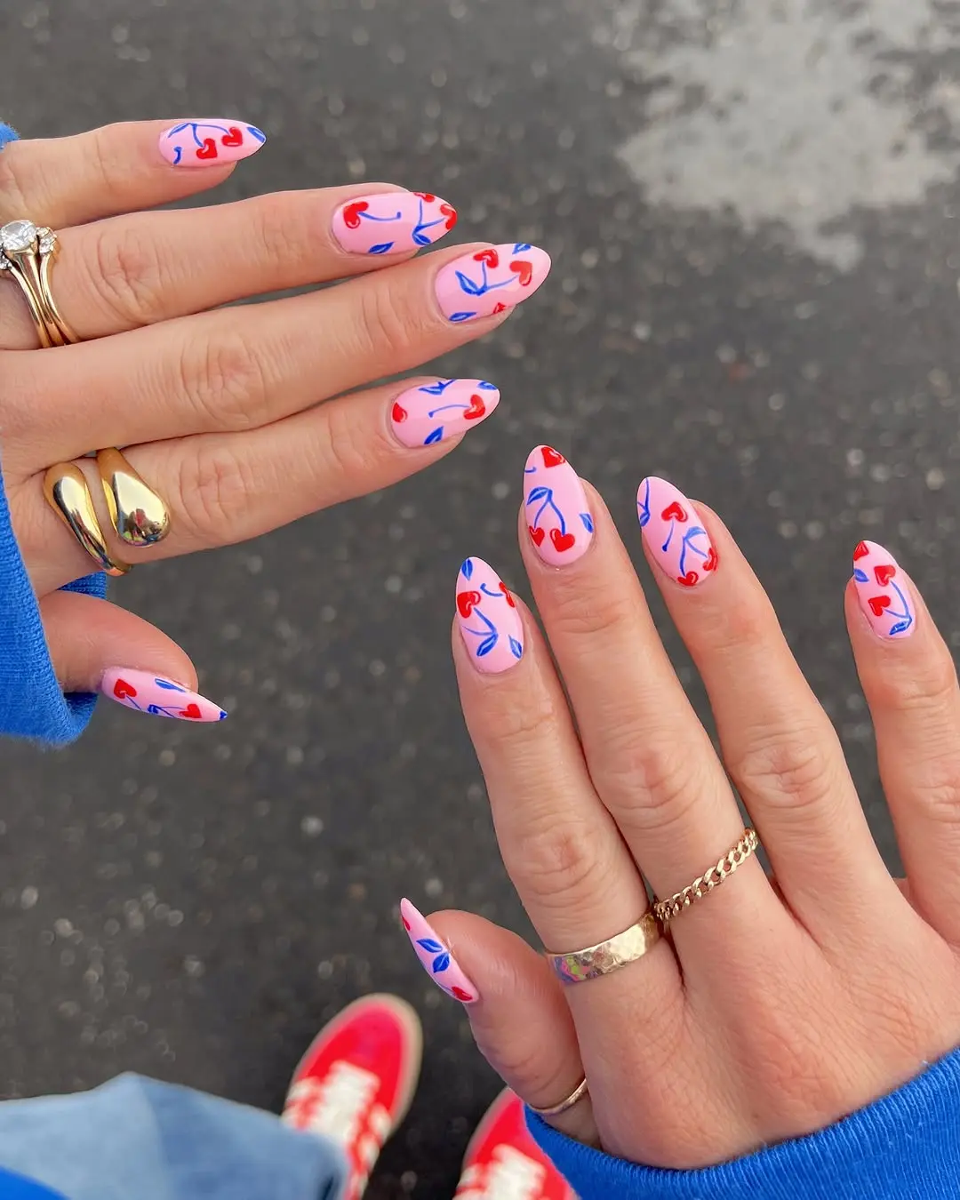 Cherry-inspired nails for a playful February vibe