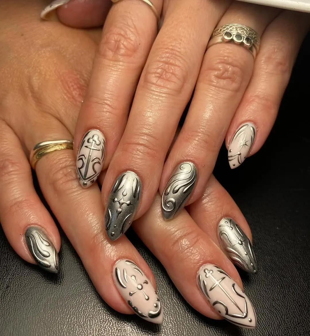 Stylish and artistic graduation nail designs