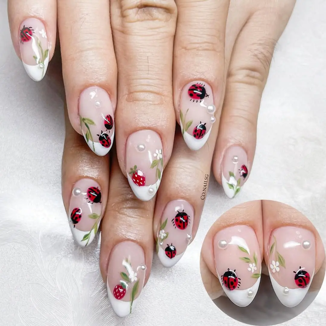 Charming ladybug nail art for a fun vibe