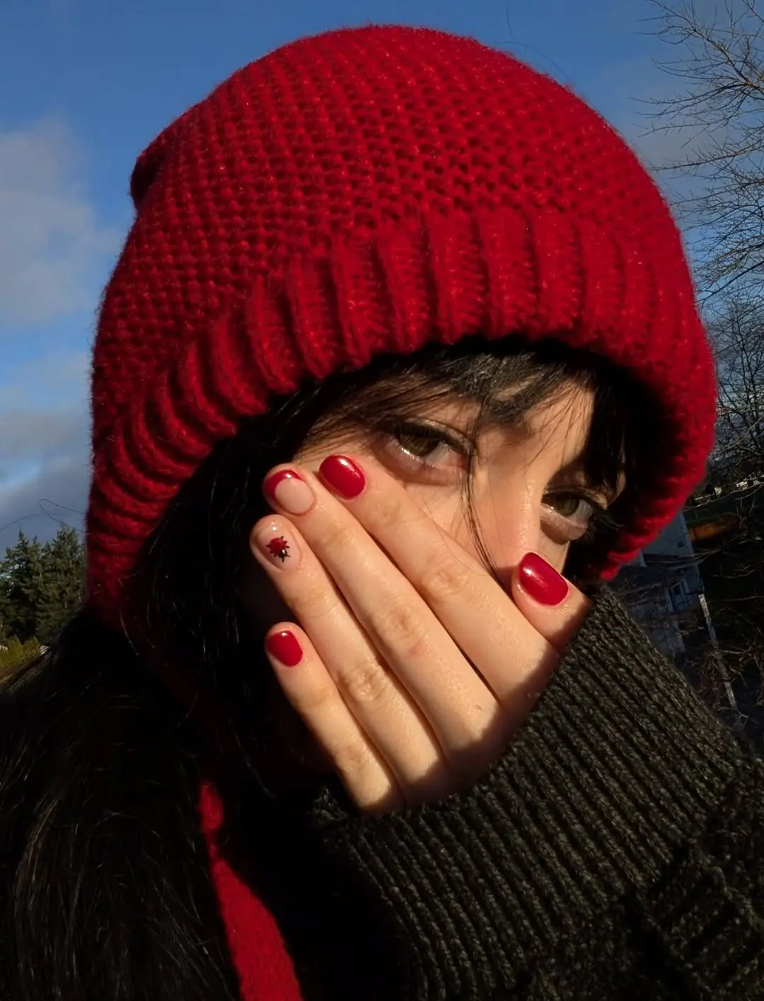 Vibrant ladybug nails for a fun look