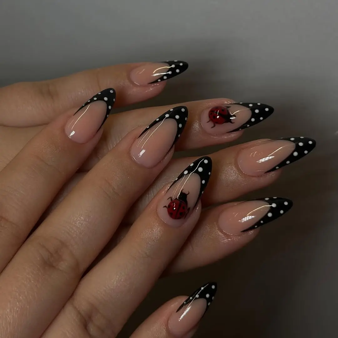 Chic Ladybug Design with Polka Dot Tips